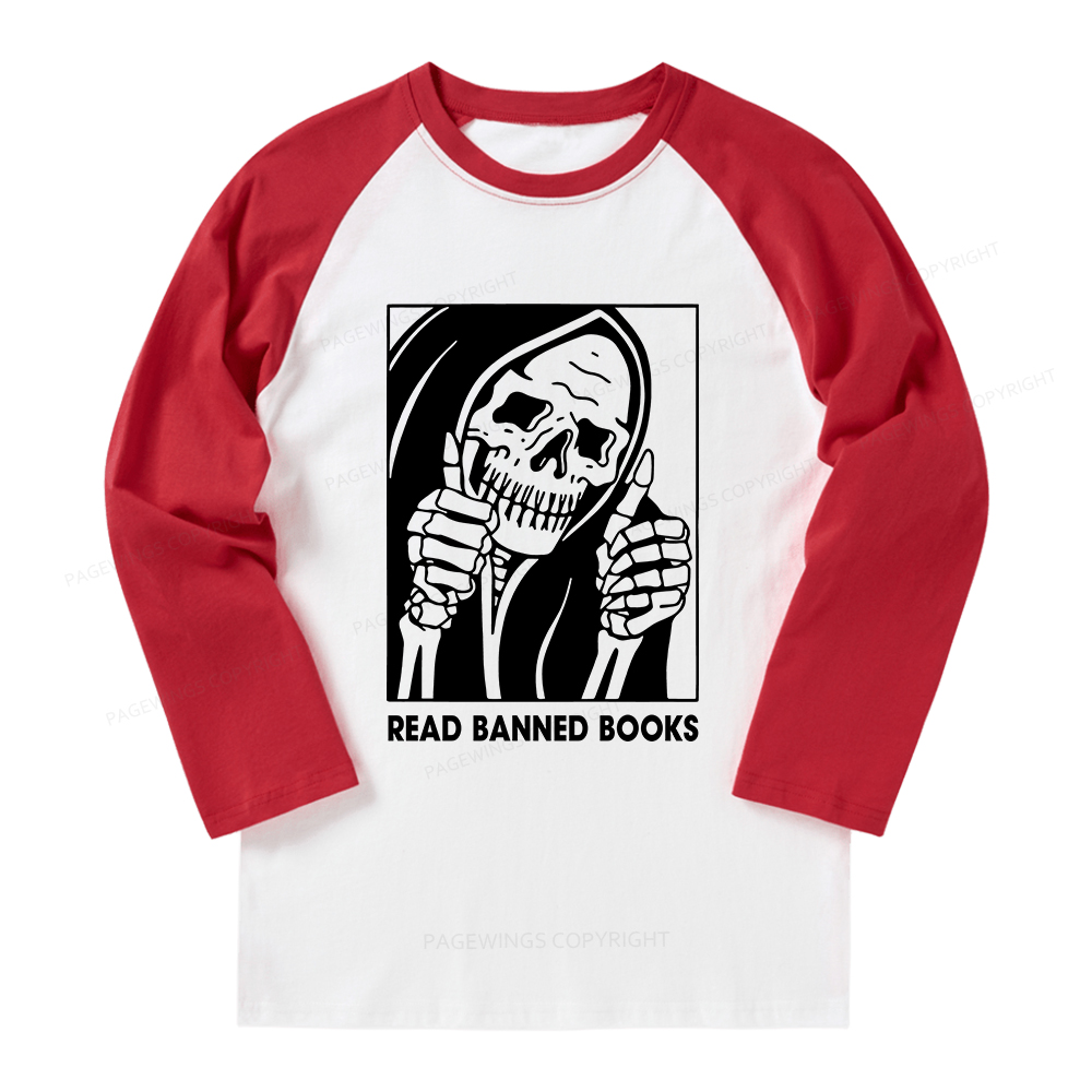 Pagewings Read Banned Books Long Sleeve Raglan T-shirt