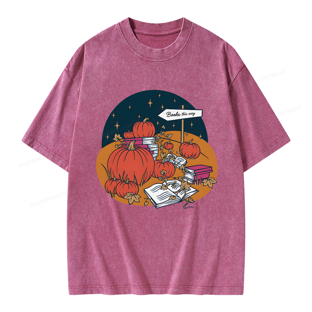 Pagewings Book Patch Unisex Washed T-shirt