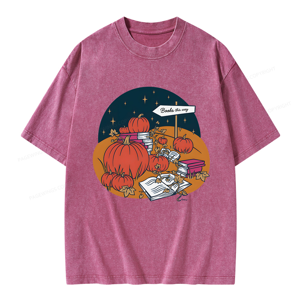 Pagewings Book Patch Unisex Washed T-shirt