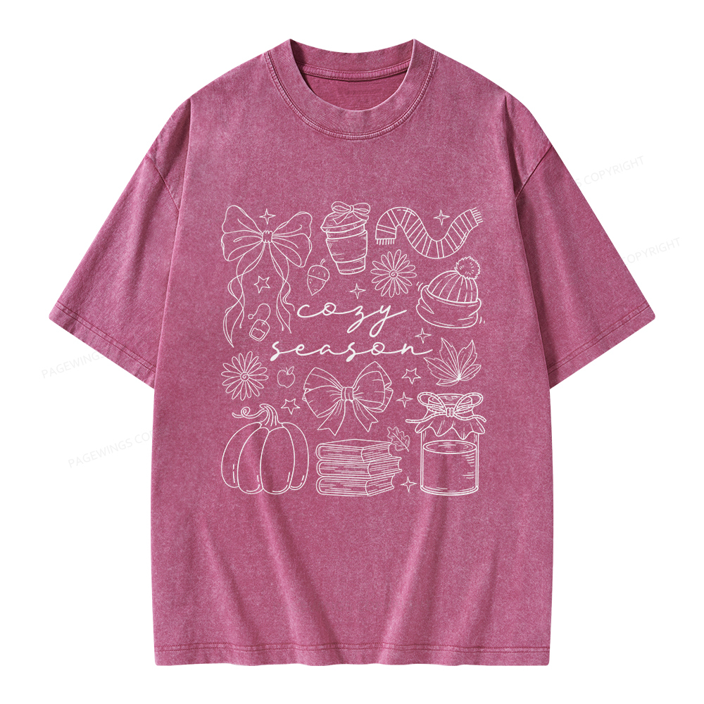 Pagewings Cozy Season Unisex Washed T-shirt