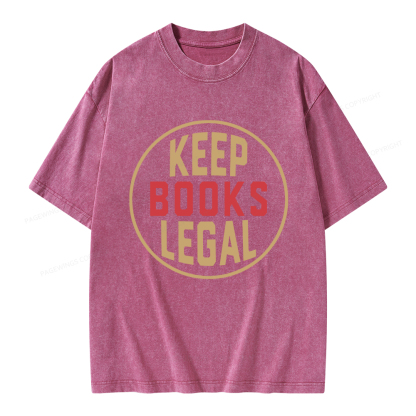 Pagewings Keep Books Legal Unisex Washed T-shirt