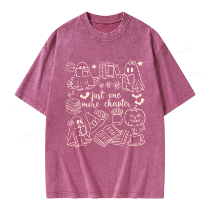 Pagewings Just One More Chapter Ghost Unisex Washed T-shirt