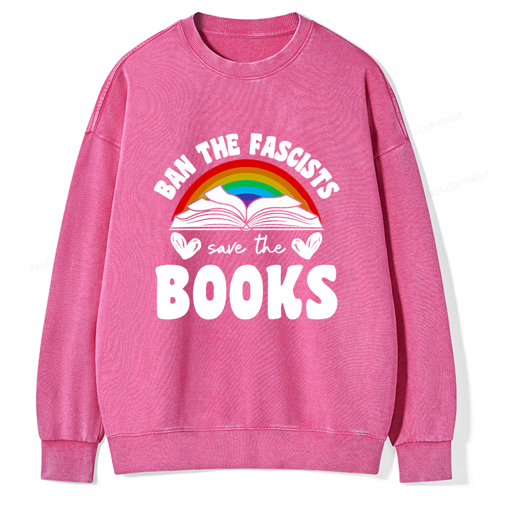 Pagewings Banned Books T-Shirt Unisex Washed Sweatshirt