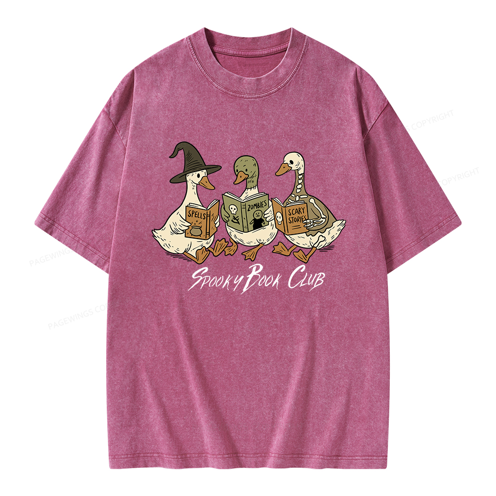 Pagewings Spooky Book Club Unisex Washed T-shirt