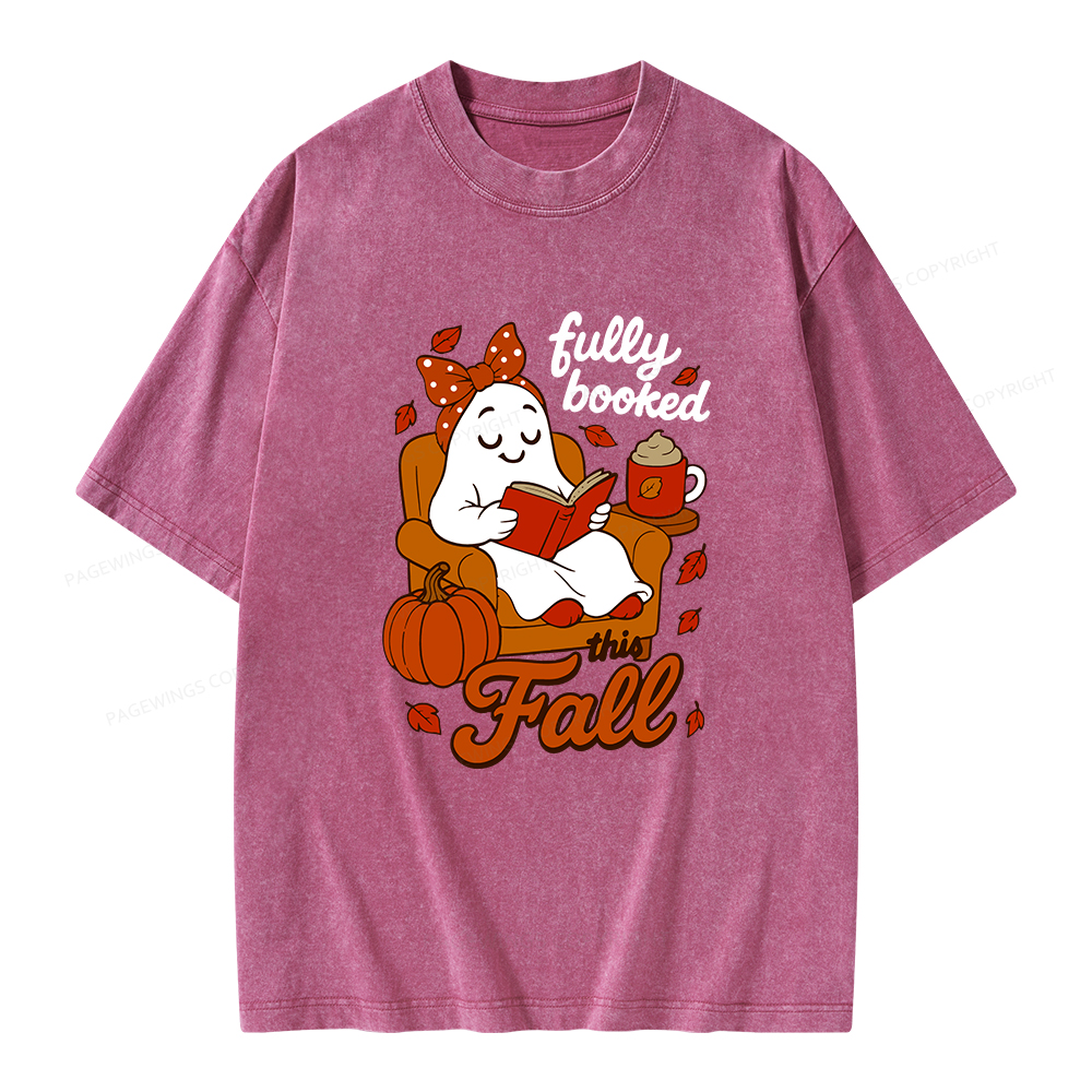 Pagewings All Booked For Fall Unisex Washed T-shirt