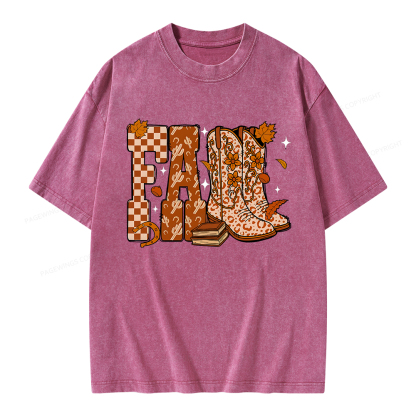 Pagewings Fall Cowboy Unisex Washed T-shirt