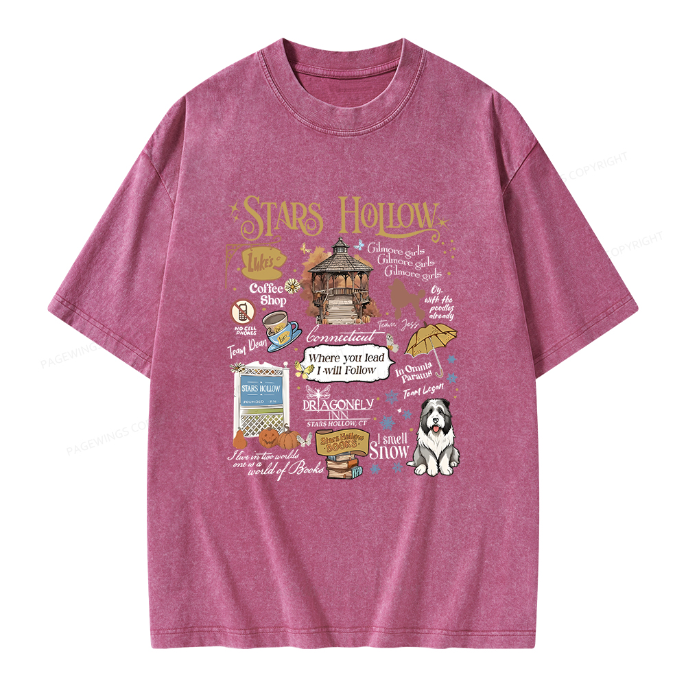 Pagewings Stars Hollow Unisex Washed T-shirt