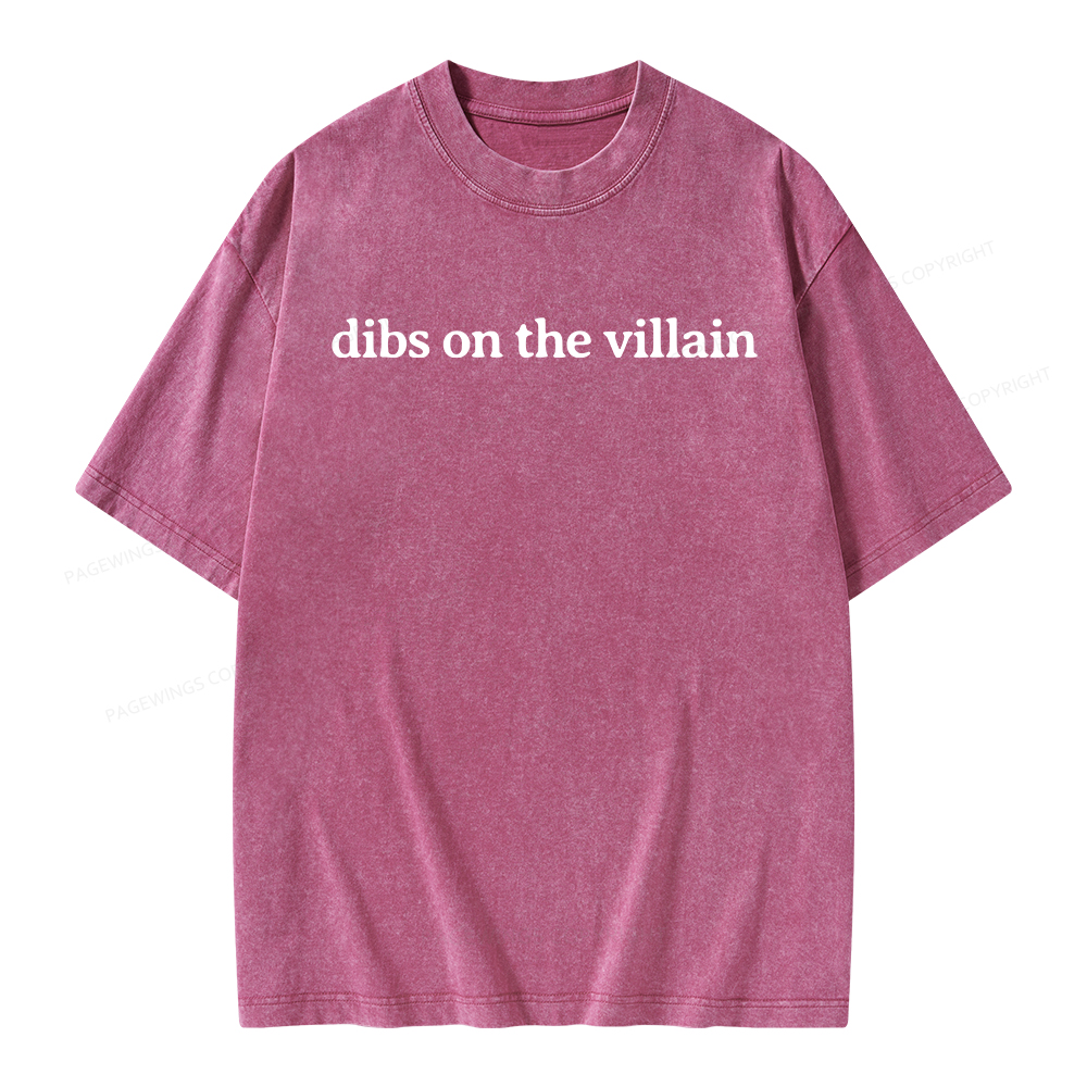 Pagewings Dibs On The Villain Unisex Washed T-shirt