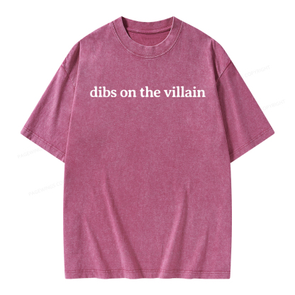 Pagewings Dibs On The Villain Unisex Washed T-shirt