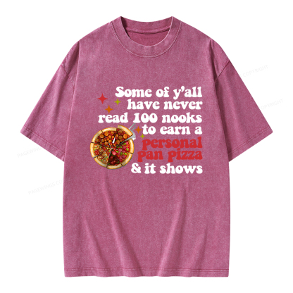 Pagewings Some of Y’all Never Read 100 Books Unisex Washed T-shirt