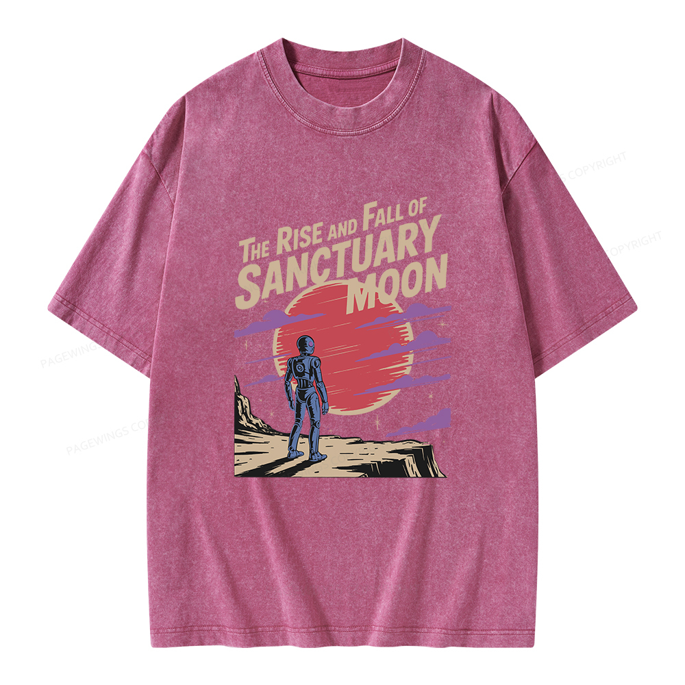 Pagewings The Rise And Fall Of Sanctuary Moon Unisex Washed T-shirt