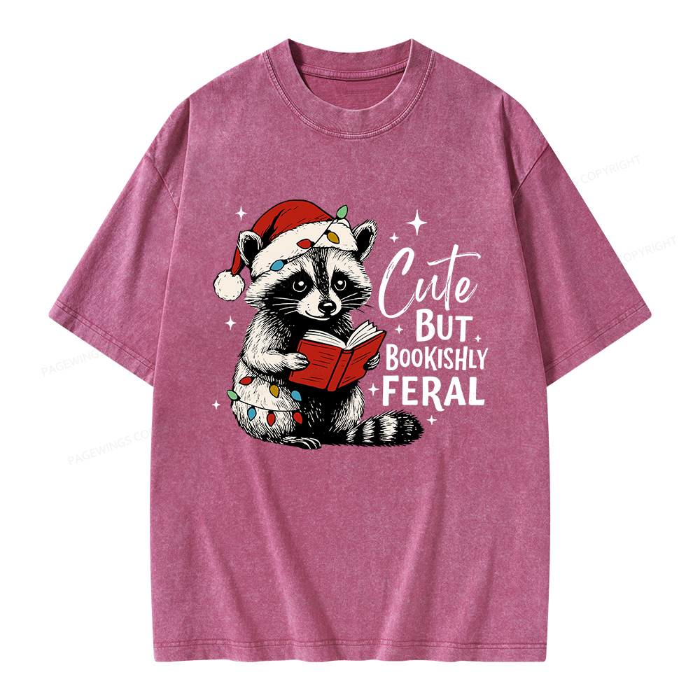 Pagewings Cute But Feral Unisex Washed T-shirt