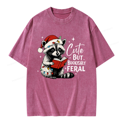 Pagewings Cute But Feral Unisex Washed T-shirt