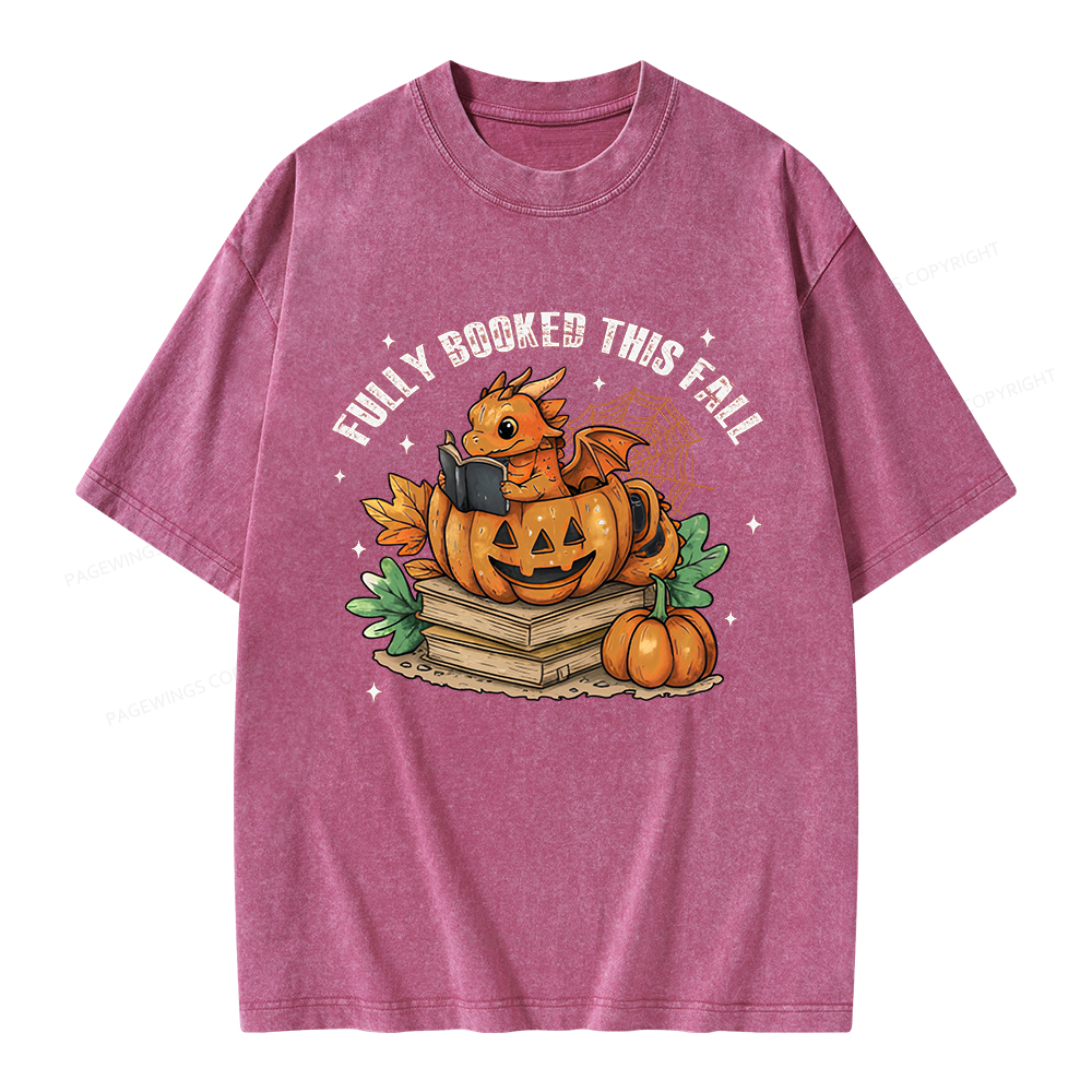 Pagewings Reading Dragon in Pumpkin Cup Unisex Washed T-shirt