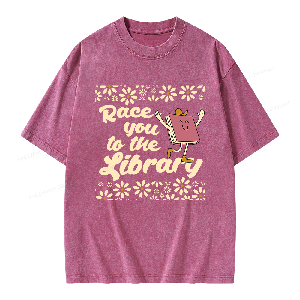 Pagewings Cute Book Lover Unisex Washed T-shirt