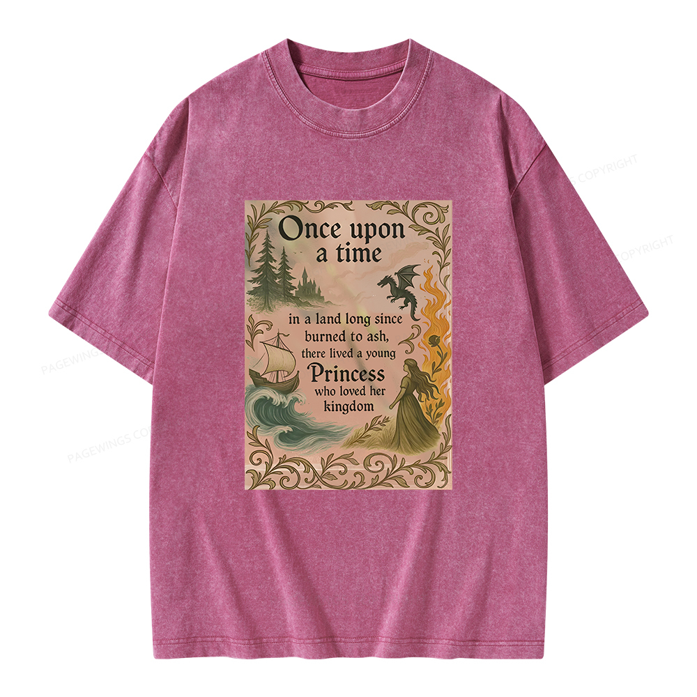 Pagewings Once Upon a Time Book Unisex Washed T-shirt