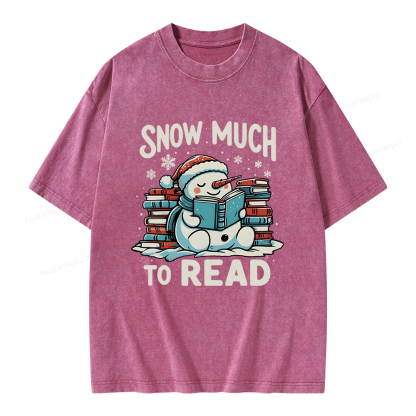 Pagewings Snow Much To Read Unisex Washed T-shirt