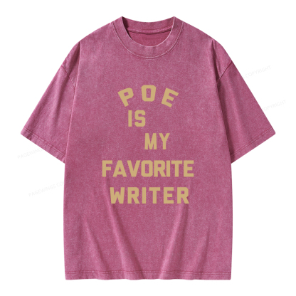 Pagewings Poe Is My Favorite Writer Unisex Washed T-shirt
