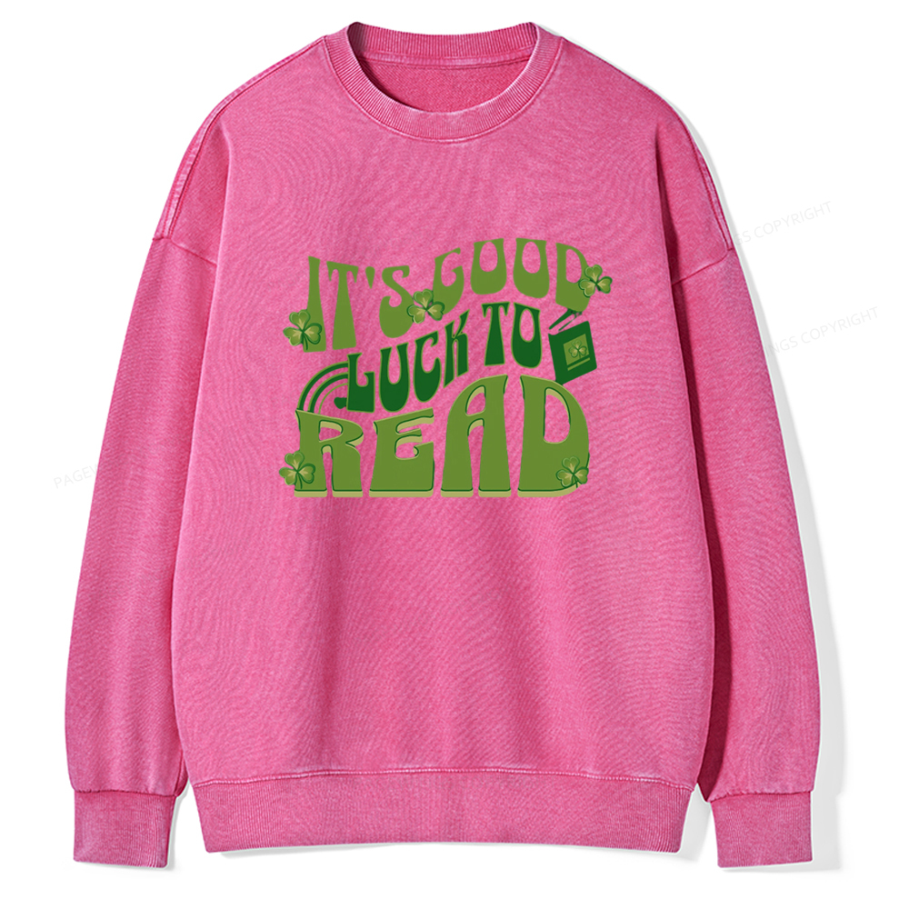 Pagewings St Patricks Day Librarian Sweatshirt  Unisex Washed Sweatshirt