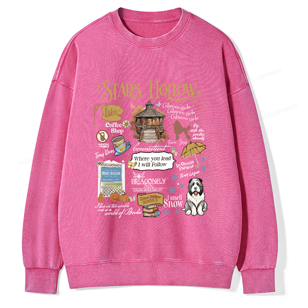 Pagewings Stars Hollow Unisex Washed Sweatshirt