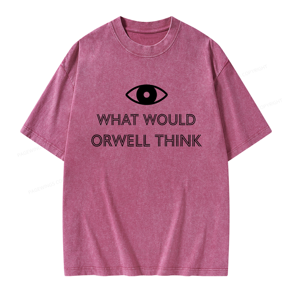 Pagewings What Would Orwell Think Unisex Washed T-shirt