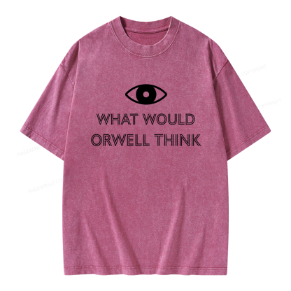 Pagewings What Would Orwell Think Unisex Washed T-shirt