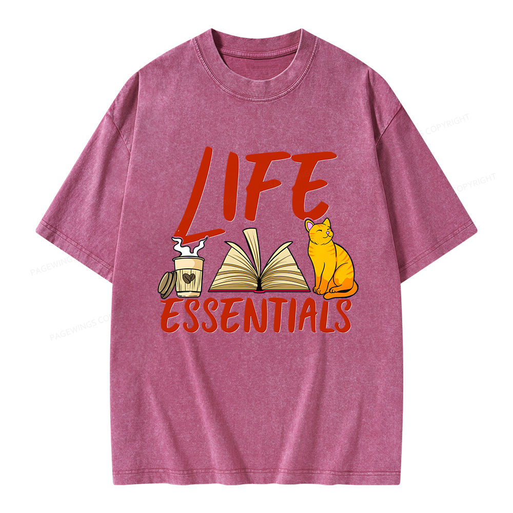 Pagewings Life Essentials Unisex Washed T-shirt