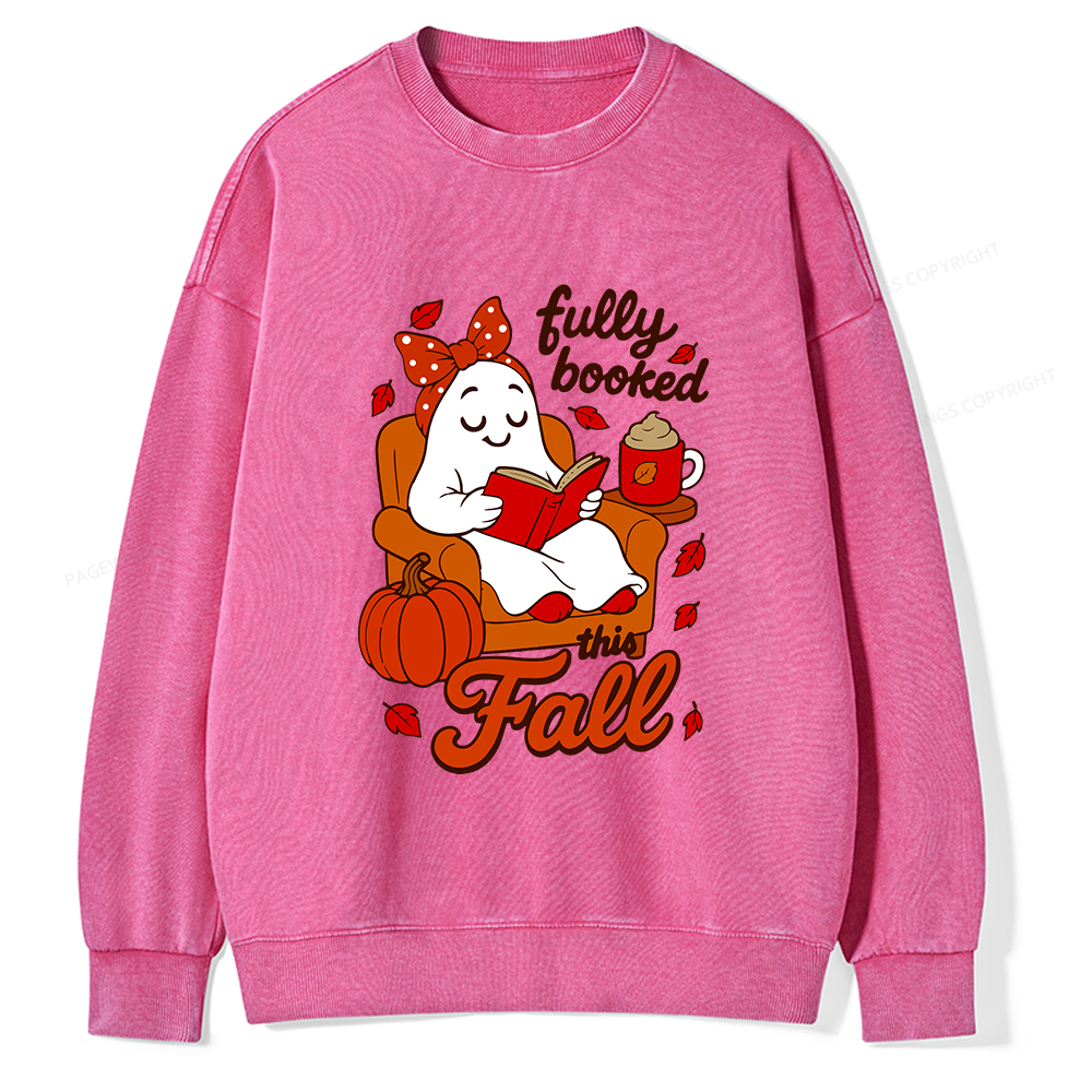 Pagewings All Booked For Fall Unisex Washed Sweatshirt