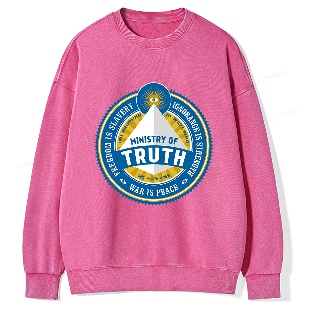 Pagewings Ministry of Truth Unisex Washed Sweatshirt