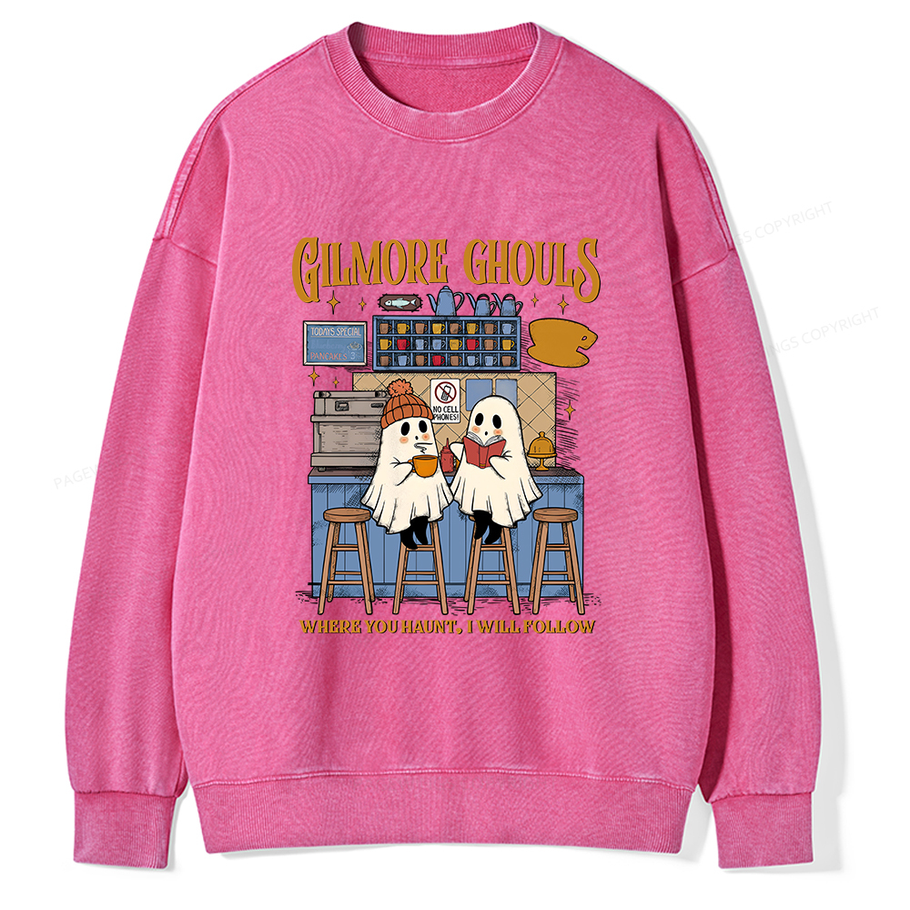 Pagewings Gilmore Ghouls Unisex Washed Sweatshirt