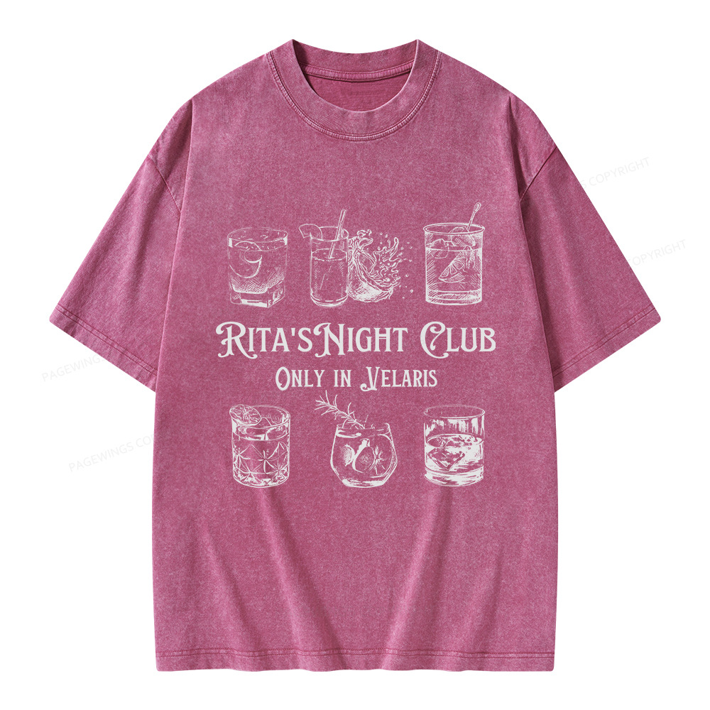Pagewings Rita's Night Club Unisex Washed T-shirt
