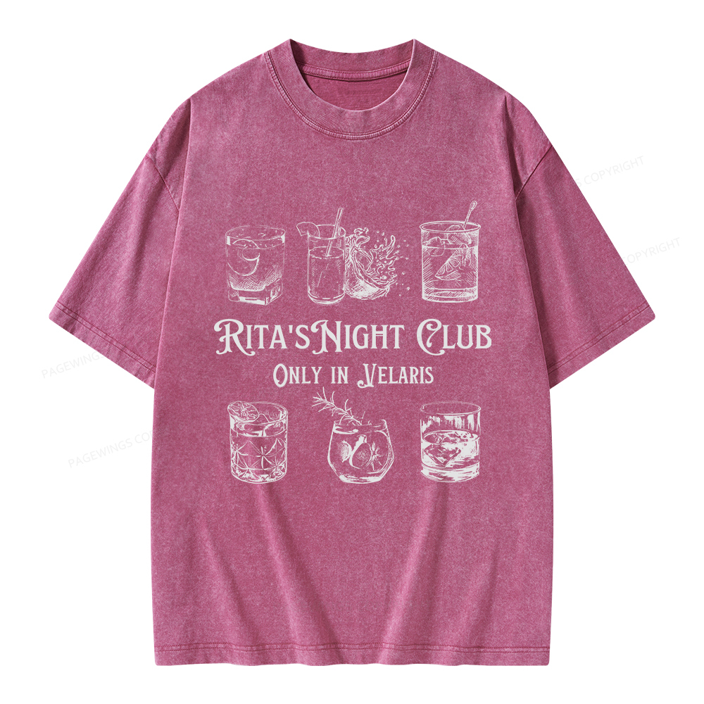 Pagewings Rita's Night Club Unisex Washed T-shirt