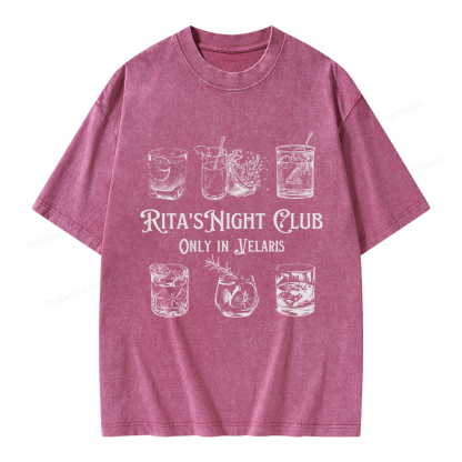 Pagewings Rita's Night Club Unisex Washed T-shirt