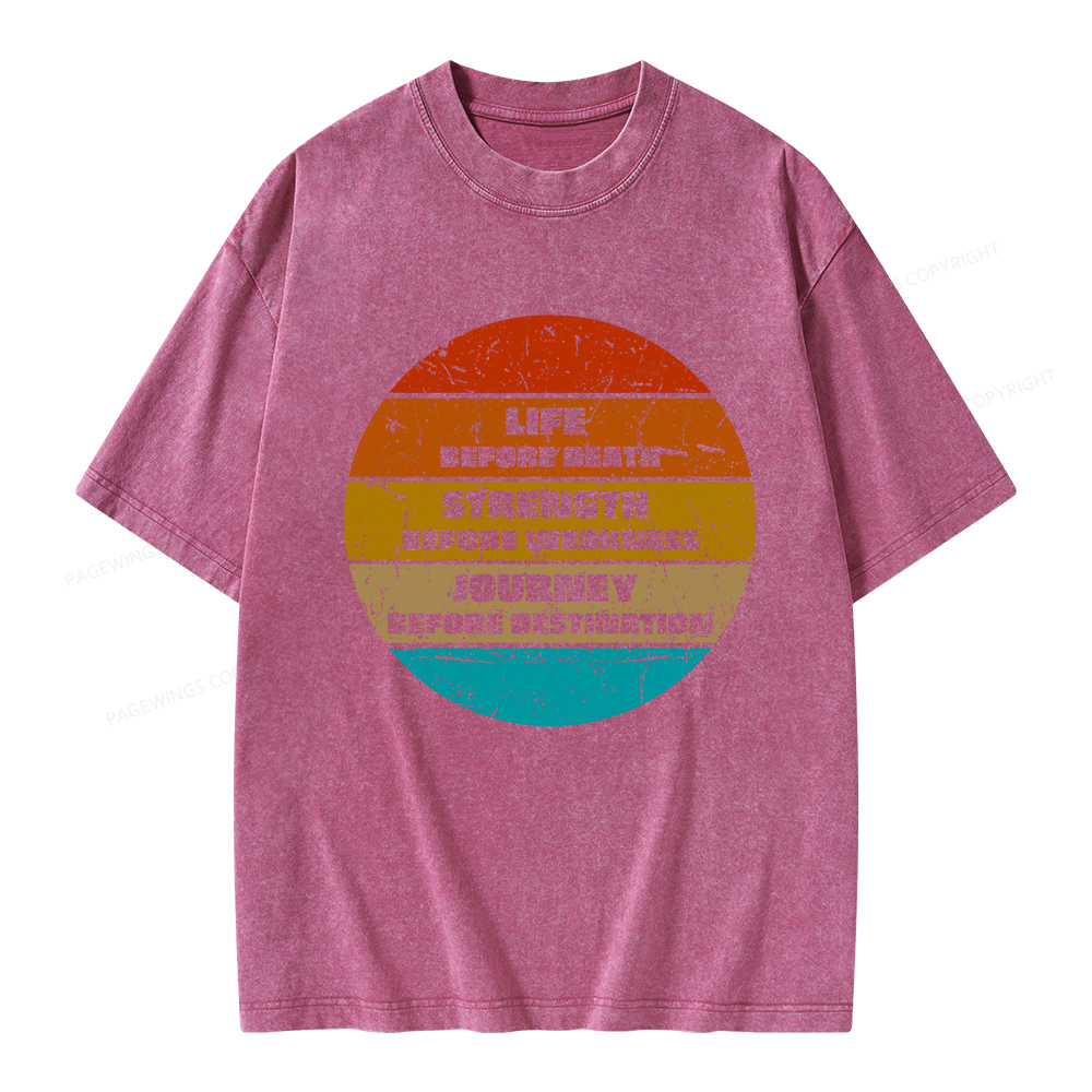Pagewings Life Before Death Unisex Washed T-shirt