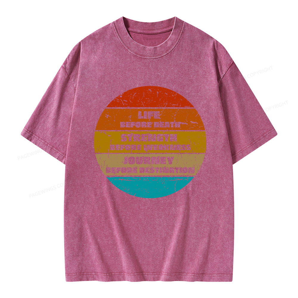 Pagewings Life Before Death Unisex Washed T-shirt