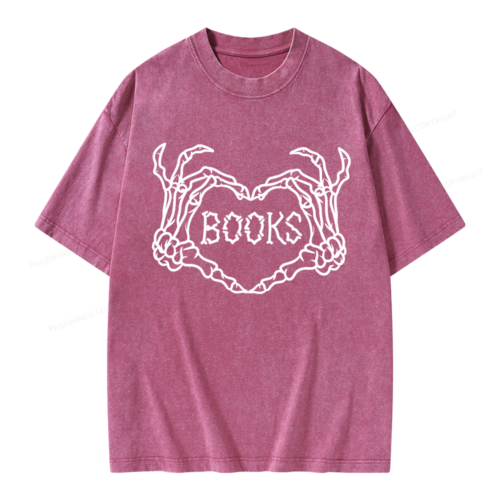 Pagewings Spooky Books Unisex Washed T-shirt