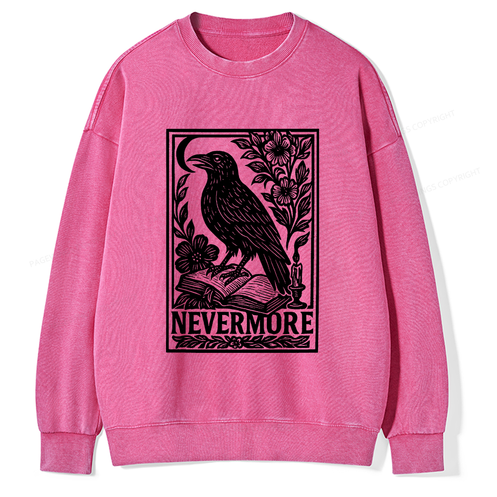 Pagewings Nevermore Unisex Washed Sweatshirt