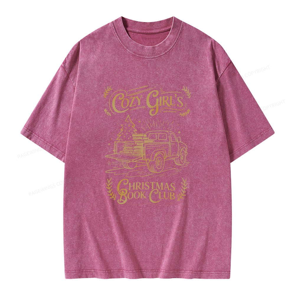 Pagewings Cozy Girls Book Club Unisex Washed T-shirt