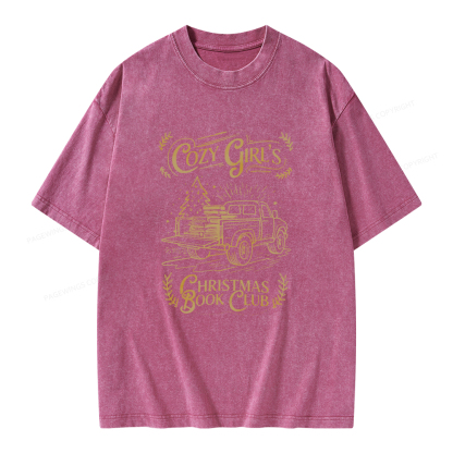 Pagewings Cozy Girls Book Club Unisex Washed T-shirt