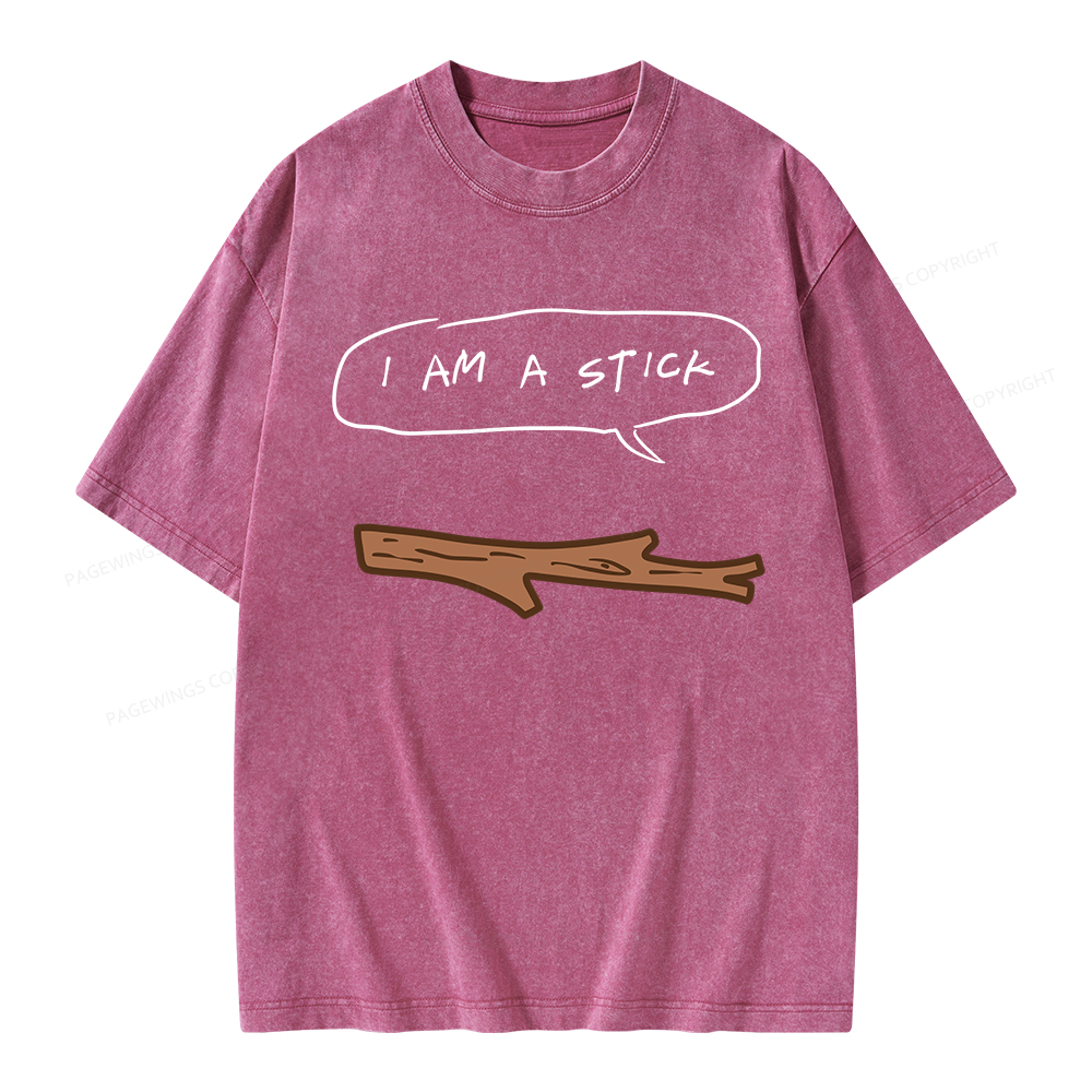 Pagewings I Am A Stick Unisex Washed T-shirt