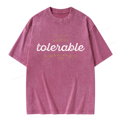 Pagewings Barely Tolerable Unisex Washed T-shirt