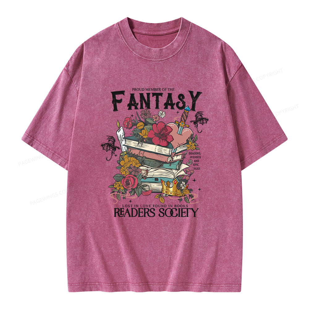 Pagewings Fantasy Readers Society Unisex Washed T-shirt