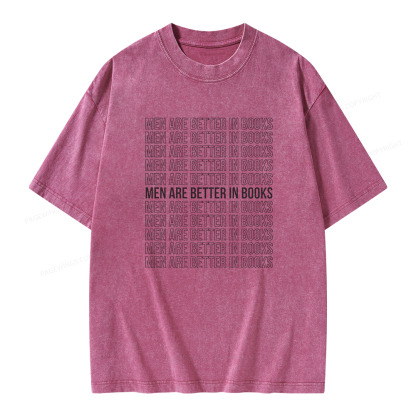 Pagewings Men Are Better In Books Unisex Washed T-shirt