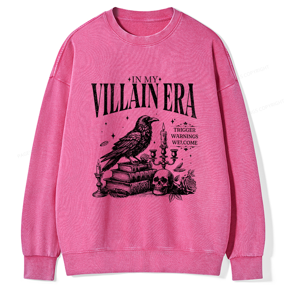 Pagewings Villain Erad Unisex Washed Sweatshirt