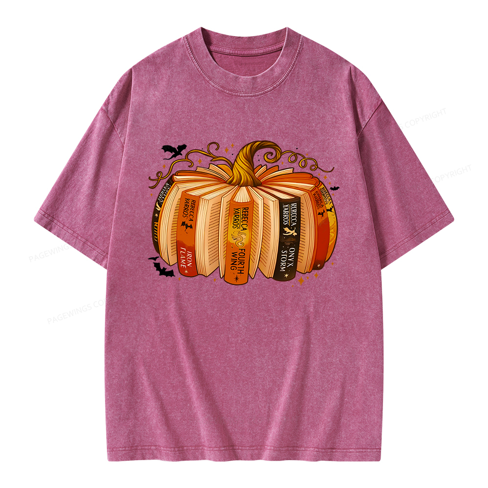 Pagewings Fantasy  Fall Book Lover Unisex Washed T-shirt