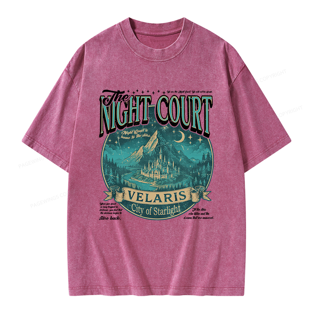 Pagewings The Night Court Unisex Washed T-shirt
