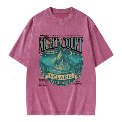 Pagewings The Night Court Unisex Washed T-shirt