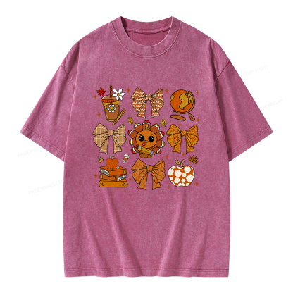 Pagewings Thanksgiving Fall Autumn Unisex Washed T-shirt