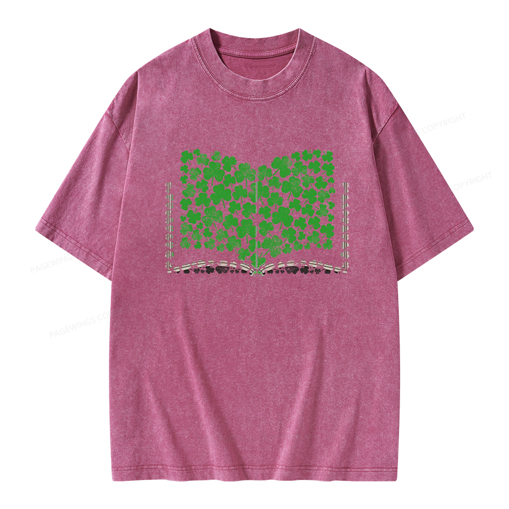 Pagewings Clover Creative Books Unisex Washed T-shirt