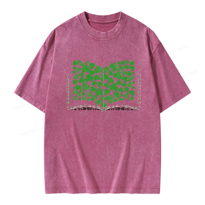 Pagewings Clover Creative Books Unisex Washed T-shirt